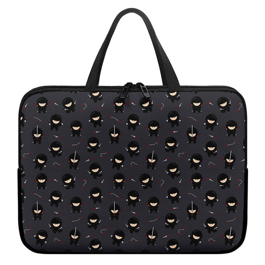 Little Ninja Pattern Print Laptop Sleeve With Handle