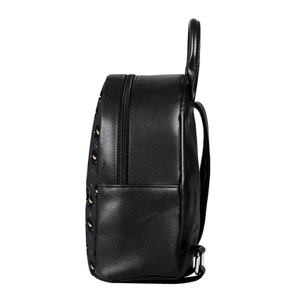 Little Ninja Pattern Print Leather Backpack