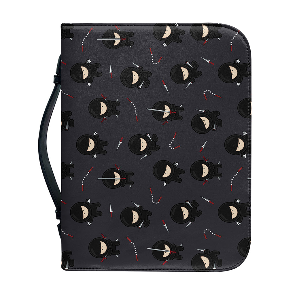 Little Ninja Pattern Print Leather Bible Cover