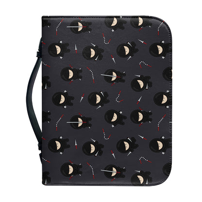 Little Ninja Pattern Print Leather Bible Cover