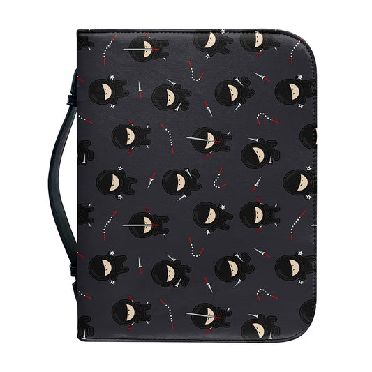 Little Ninja Pattern Print Leather Bible Cover