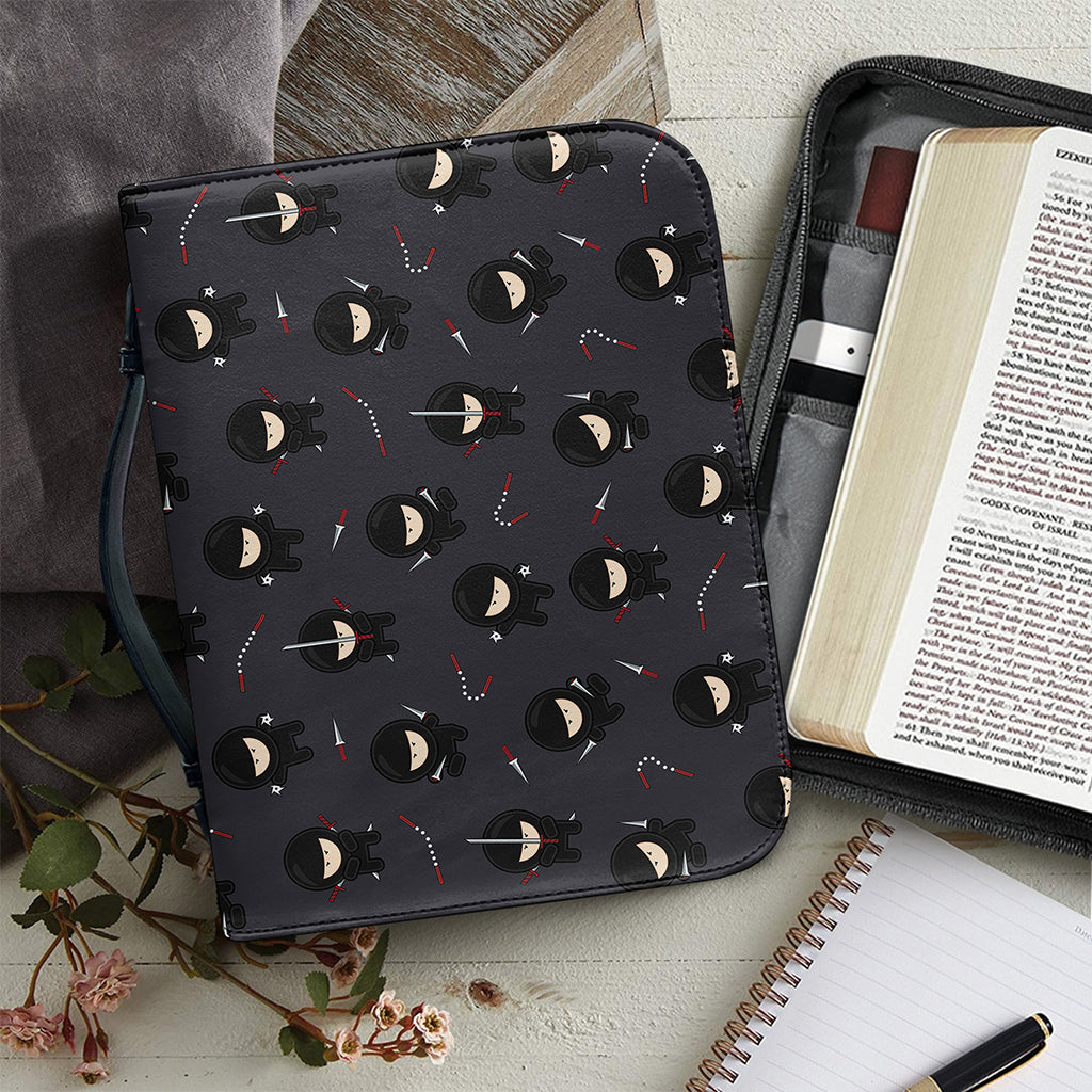 Little Ninja Pattern Print Leather Bible Cover