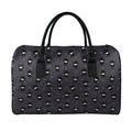 Little Ninja Pattern Print Leather Duffel Bag