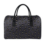 Little Ninja Pattern Print Leather Duffle Bag