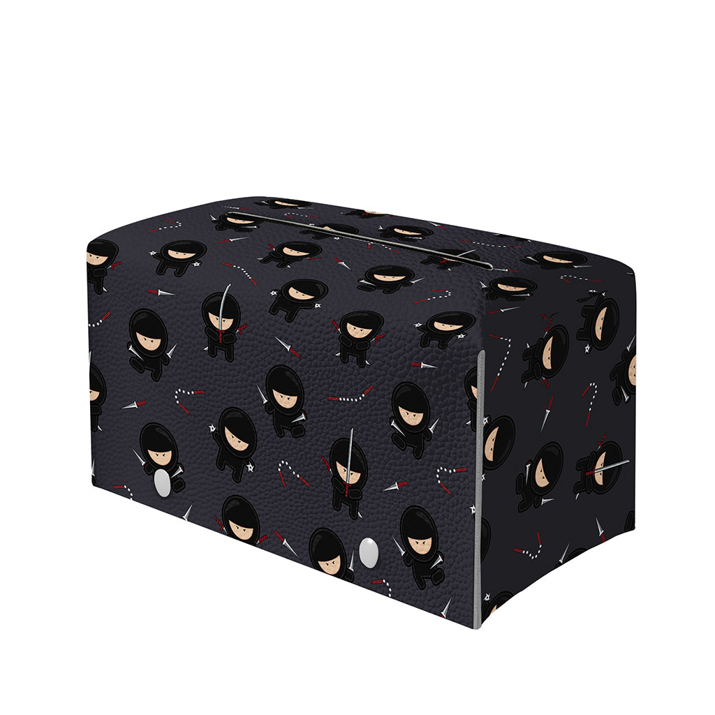 Little Ninja Pattern Print Leather Tissue Box Cover
