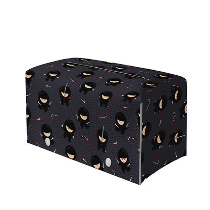 Little Ninja Pattern Print Leather Tissue Box Cover