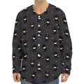 Little Ninja Pattern Print Long Sleeve Baseball Jersey