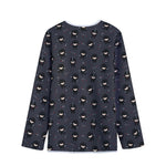 Little Ninja Pattern Print Long Sleeve Short Coat