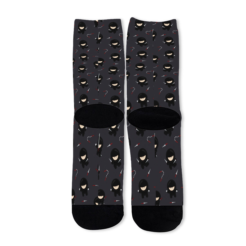 Little Ninja Pattern Print Long Socks