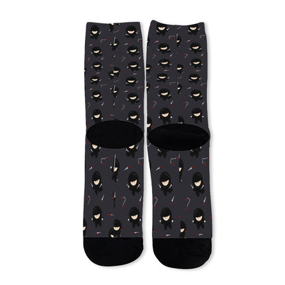 Little Ninja Pattern Print Long Socks
