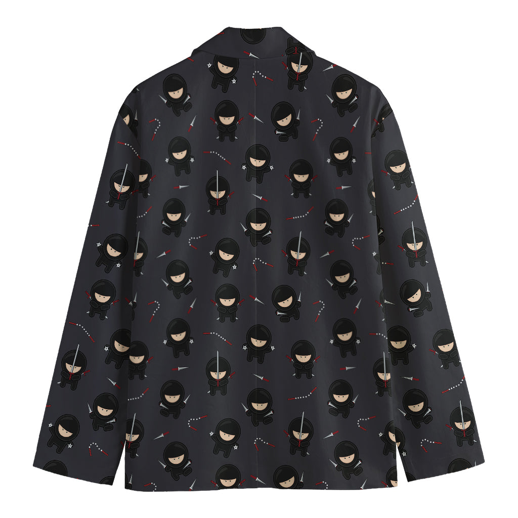 Little Ninja Pattern Print Men's Blazer