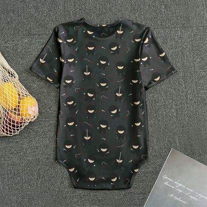 Little Ninja Pattern Print Men's Bodysuit