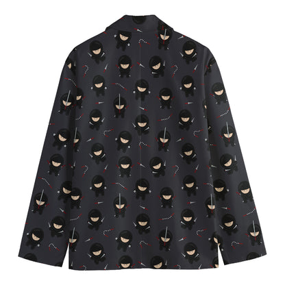 Little Ninja Pattern Print Men's Cotton Blazer