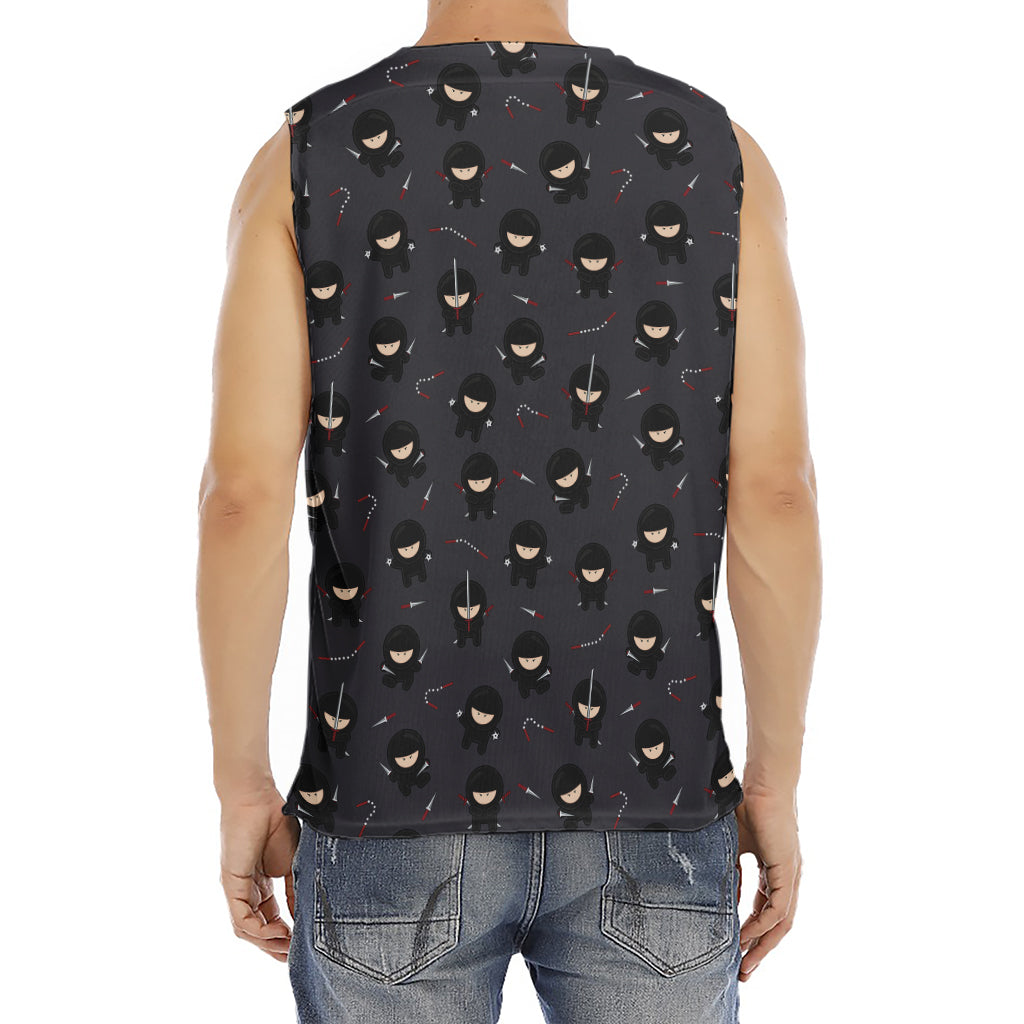 Little Ninja Pattern Print Men's Fitness Tank Top