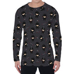 Little Ninja Pattern Print Men's Long Sleeve T-Shirt