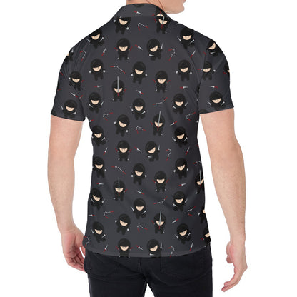 Little Ninja Pattern Print Men's Shirt