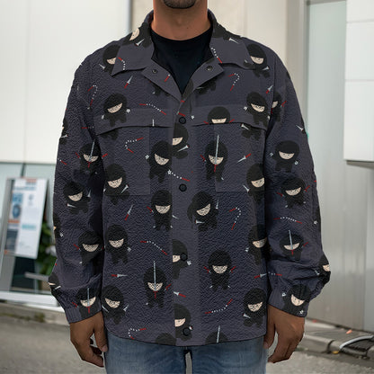 Little Ninja Pattern Print Men's Shirt Jacket