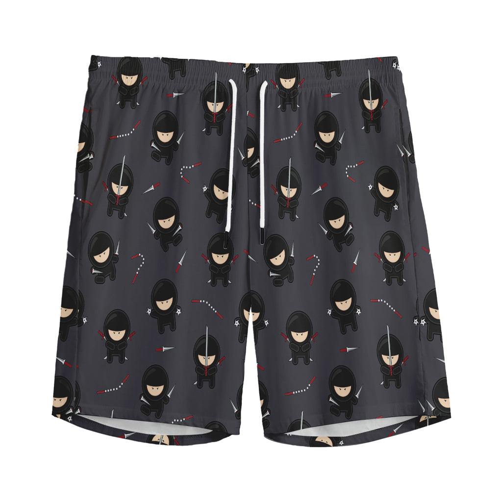 Little Ninja Pattern Print Men's Sports Shorts