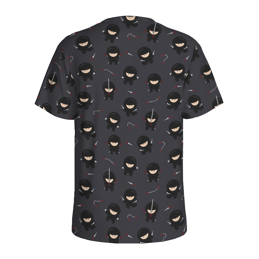 Little Ninja Pattern Print Men's Sports T-Shirt