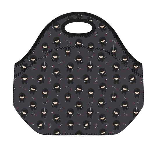 Little Ninja Pattern Print Neoprene Lunch Bag