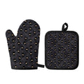 Little Ninja Pattern Print Oven Mitt And Pot Holder Set