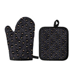 Little Ninja Pattern Print Oven Mitt And Pot Holder Set