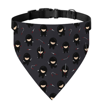 Little Ninja Pattern Print Over The Collar Dog Bandana