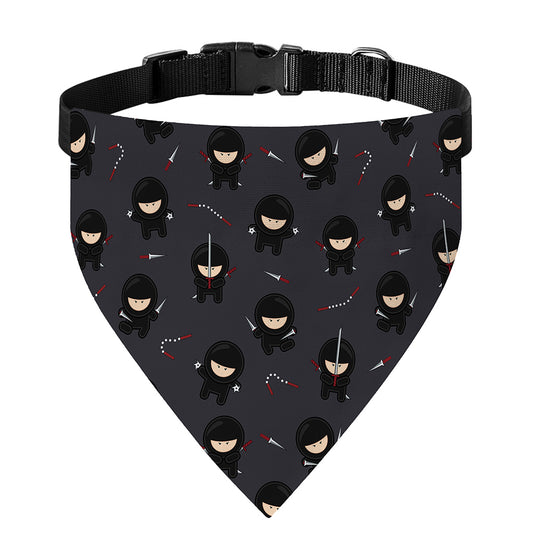 Little Ninja Pattern Print Over The Collar Dog Bandana