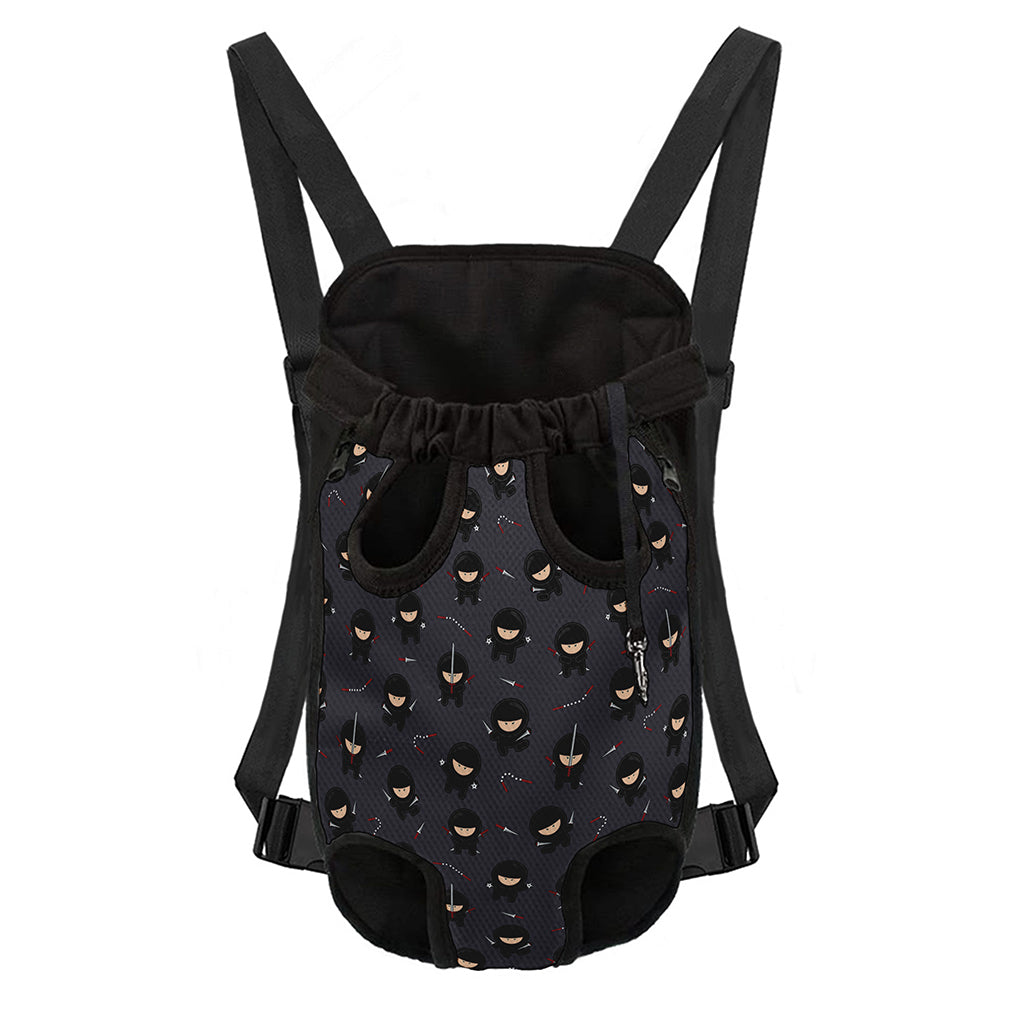 Little Ninja Pattern Print Pet Carrier Backpack