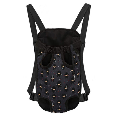 Little Ninja Pattern Print Pet Carrier Backpack