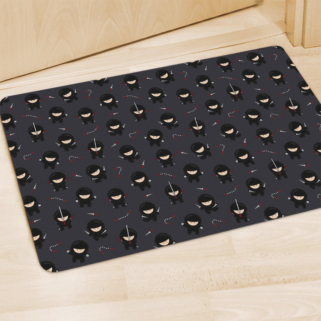 Little Ninja Pattern Print Polyester Doormat