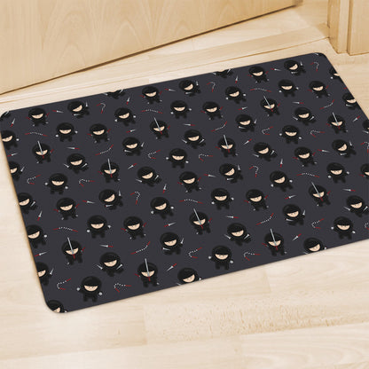 Little Ninja Pattern Print Polyester Doormat