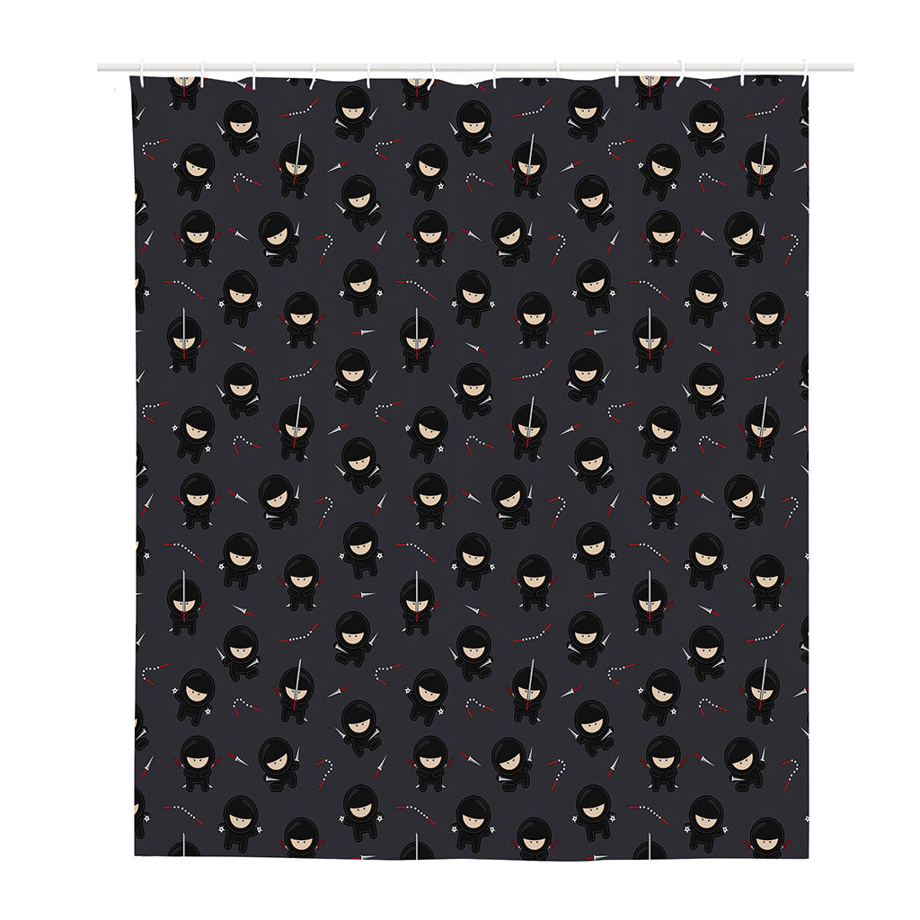 Little Ninja Pattern Print Polyester Shower Curtain