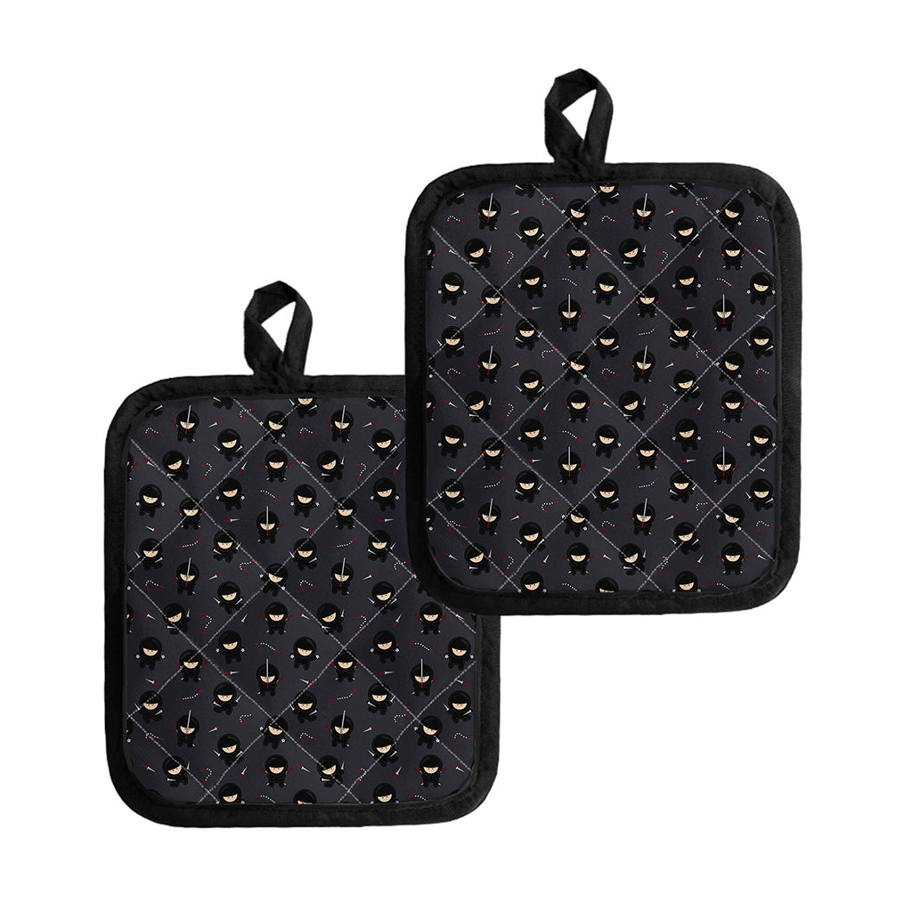 Little Ninja Pattern Print Pot Holders