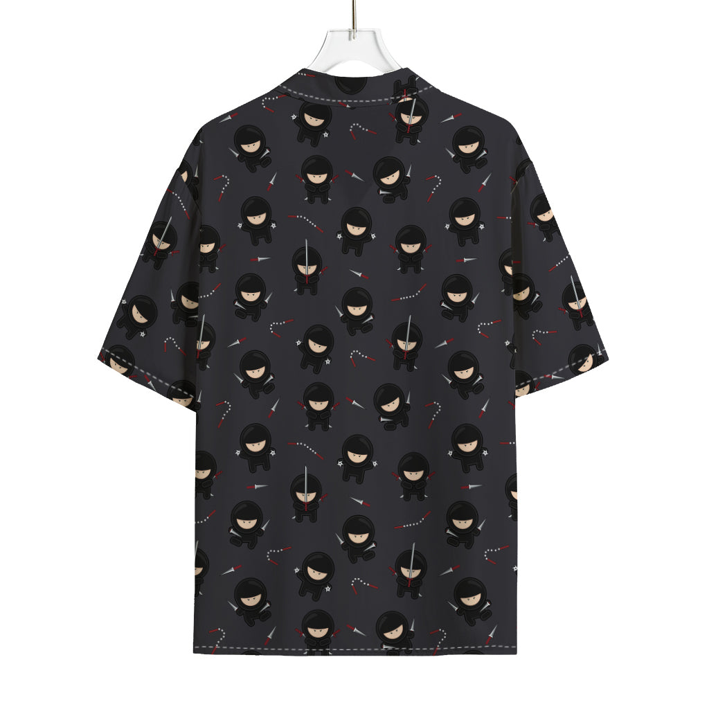 Little Ninja Pattern Print Rayon Hawaiian Shirt
