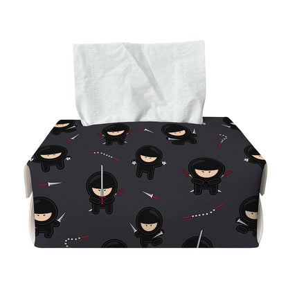 Little Ninja Pattern Print Rectangle Tissue Box Cover