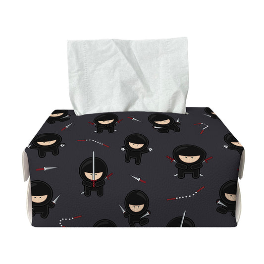 Little Ninja Pattern Print Rectangle Tissue Box Cover