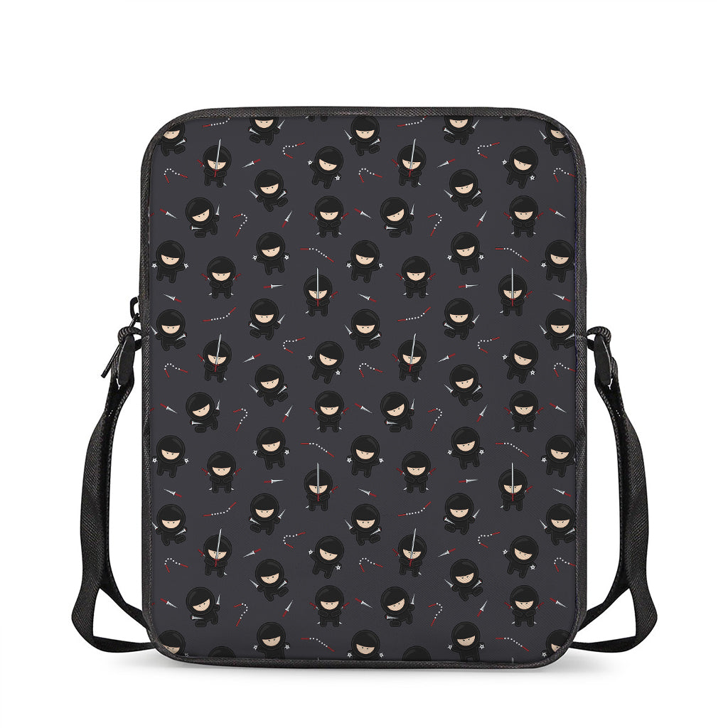 Little Ninja Pattern Print Rectangular Crossbody Bag