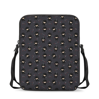 Little Ninja Pattern Print Rectangular Crossbody Bag