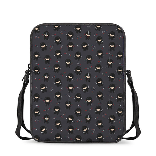 Little Ninja Pattern Print Rectangular Crossbody Bag