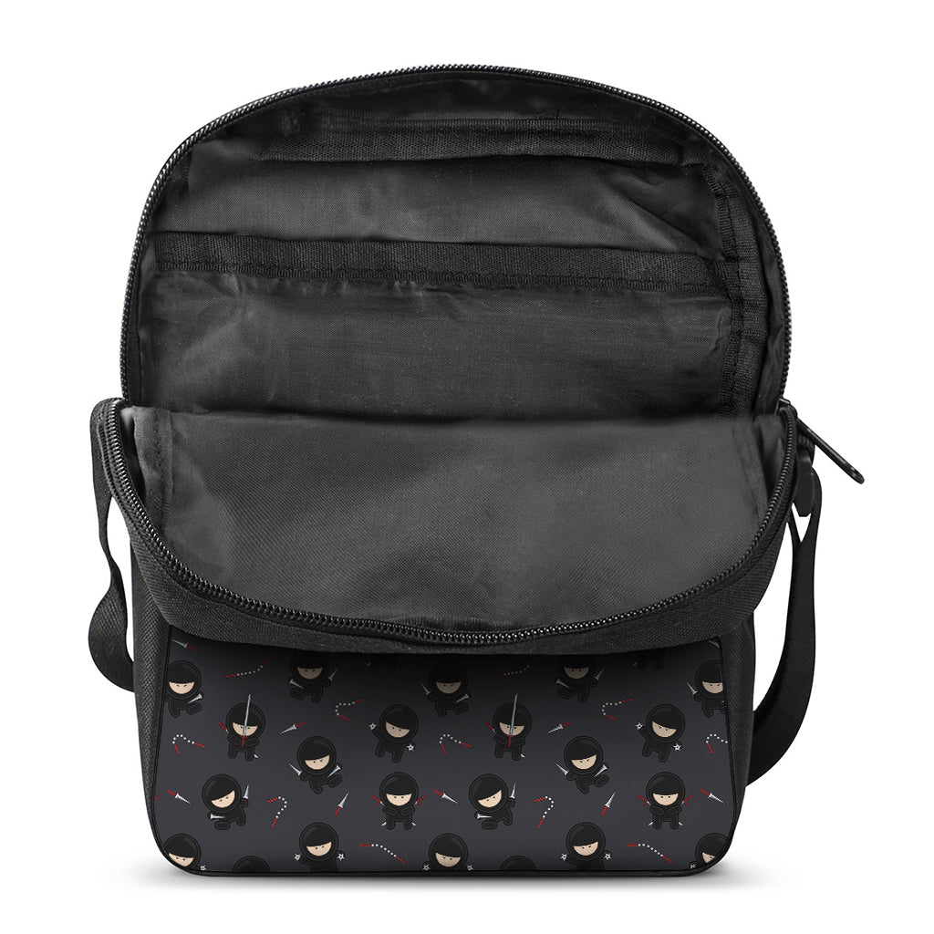 Little Ninja Pattern Print Rectangular Crossbody Bag