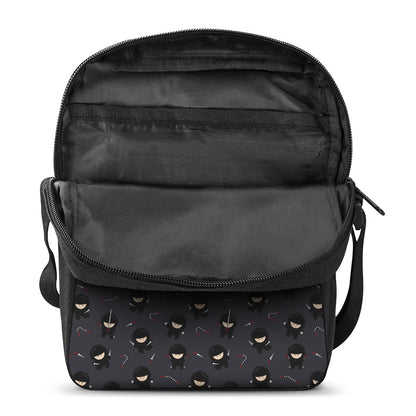 Little Ninja Pattern Print Rectangular Crossbody Bag