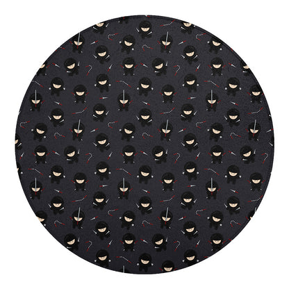 Little Ninja Pattern Print Round Blanket