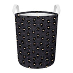 Little Ninja Pattern Print Round Laundry Basket