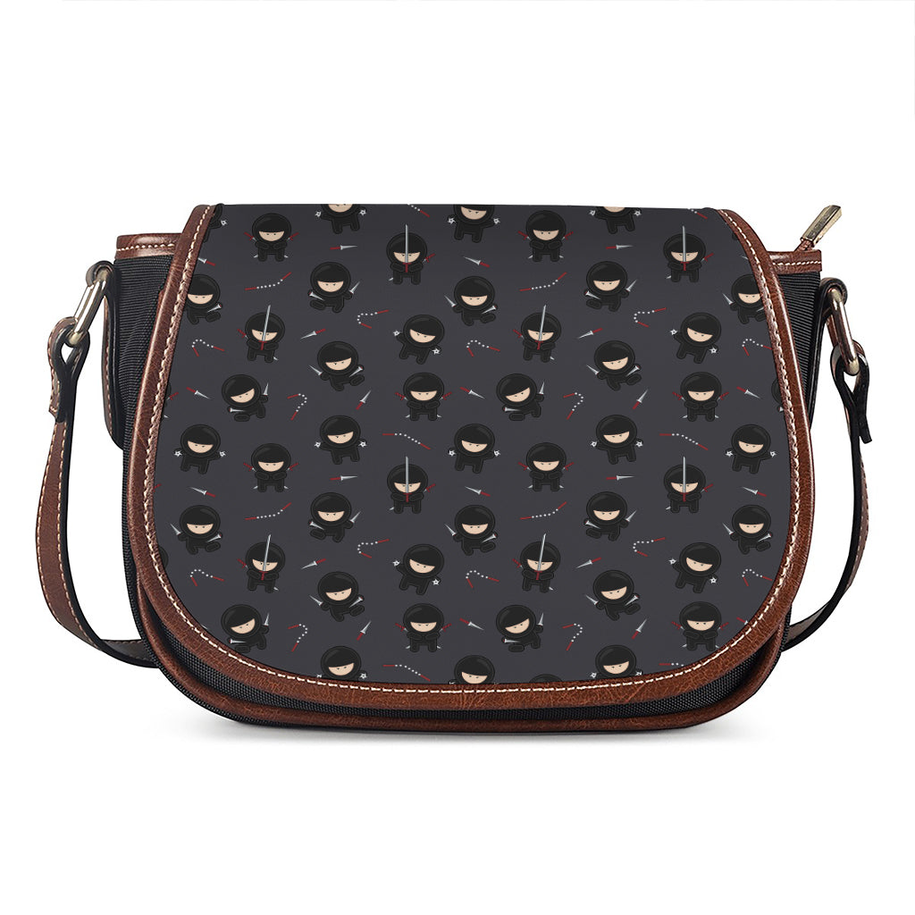 Little Ninja Pattern Print Saddle Bag