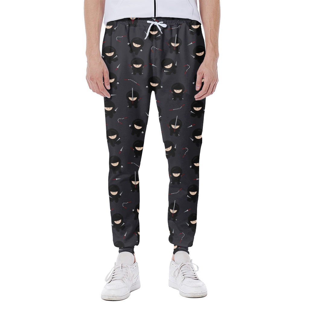 Little Ninja Pattern Print Scuba Joggers