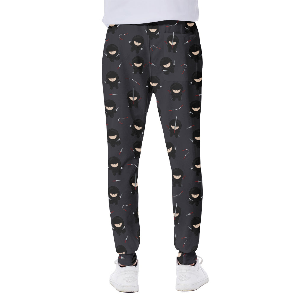 Little Ninja Pattern Print Scuba Joggers