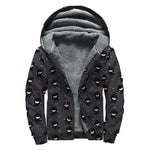 Little Ninja Pattern Print Sherpa Lined Zip Up Hoodie