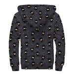 Little Ninja Pattern Print Sherpa Lined Zip Up Hoodie