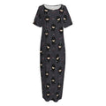 Little Ninja Pattern Print Short Sleeve Long Nightdress
